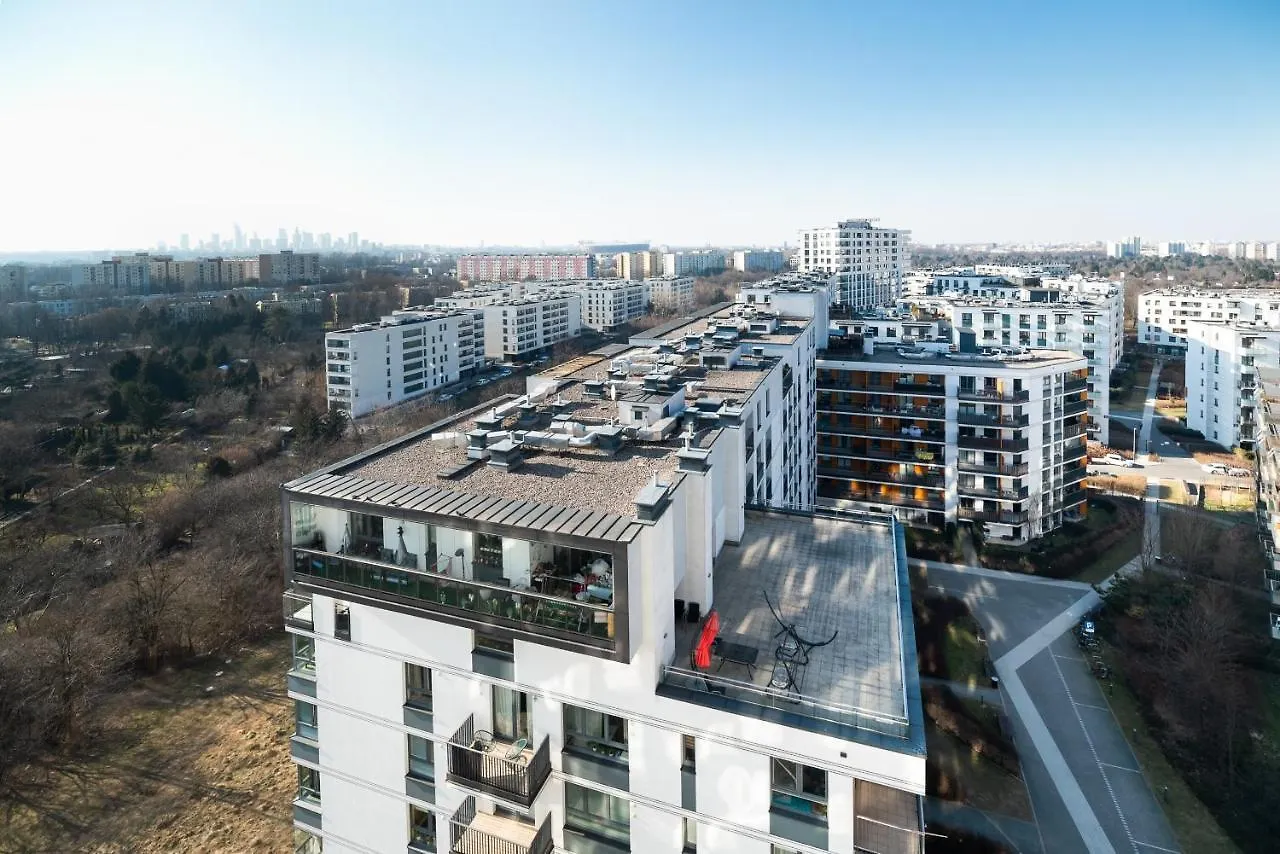 View Of The City Skyline Apartment Warsaw Poland